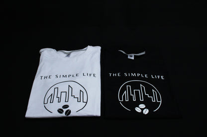 The Simple Life coffee LOGO white/black cotton t-shirt