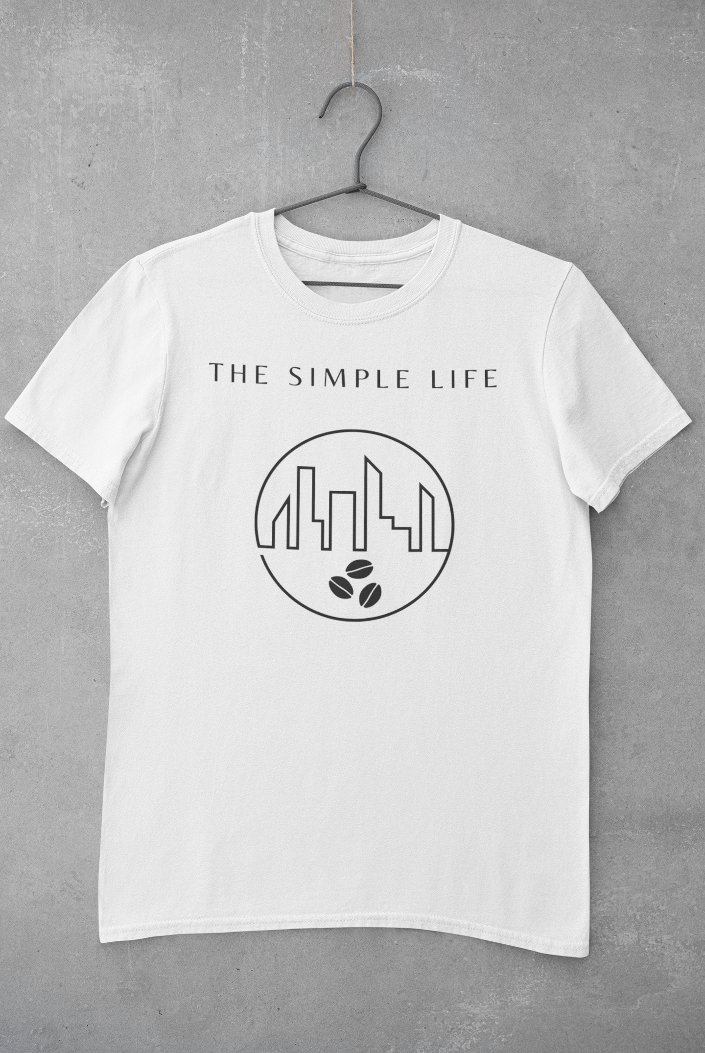 The Simple Life coffee LOGO white/black cotton t-shirt