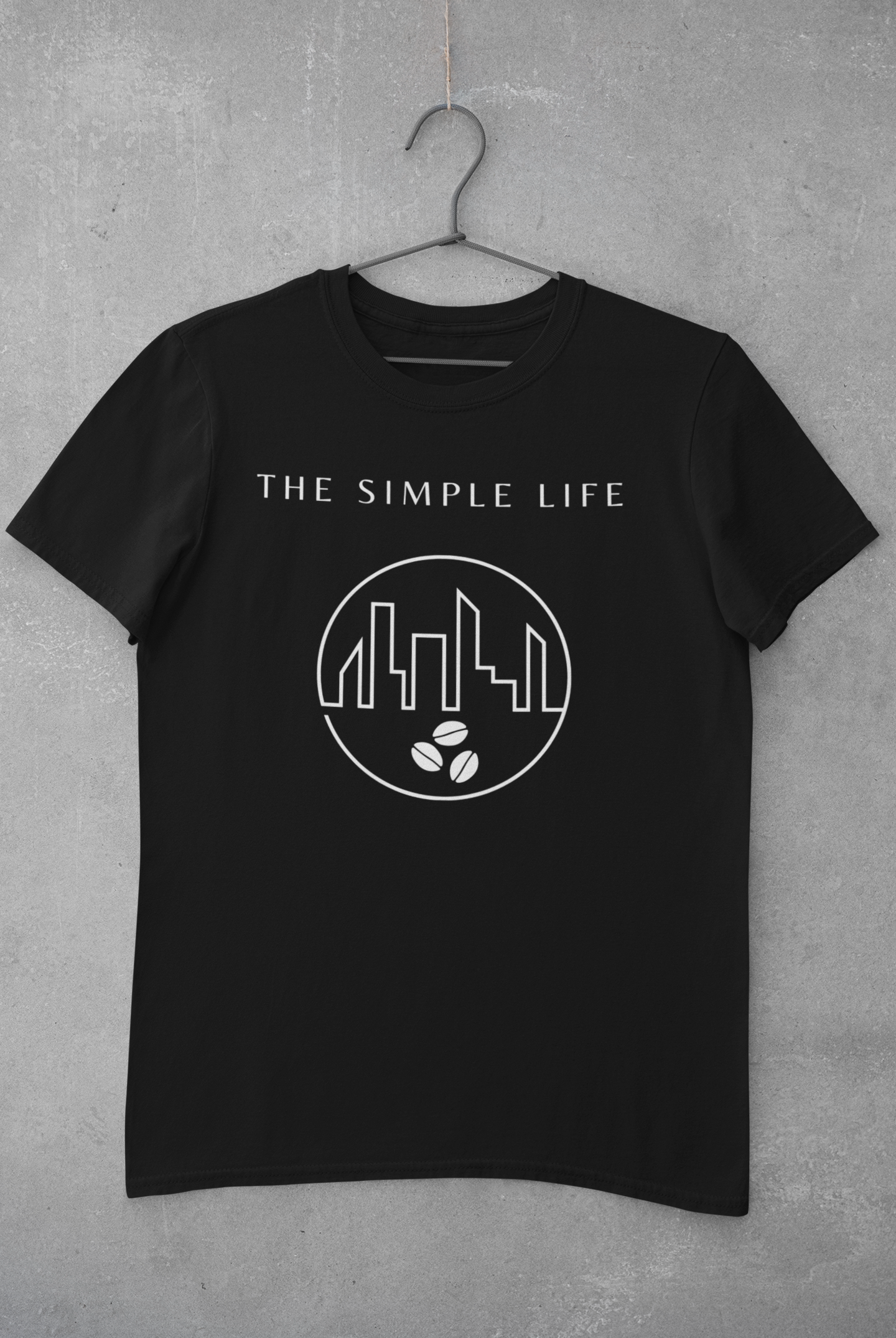 The Simple Life coffee LOGO white/black cotton t-shirt